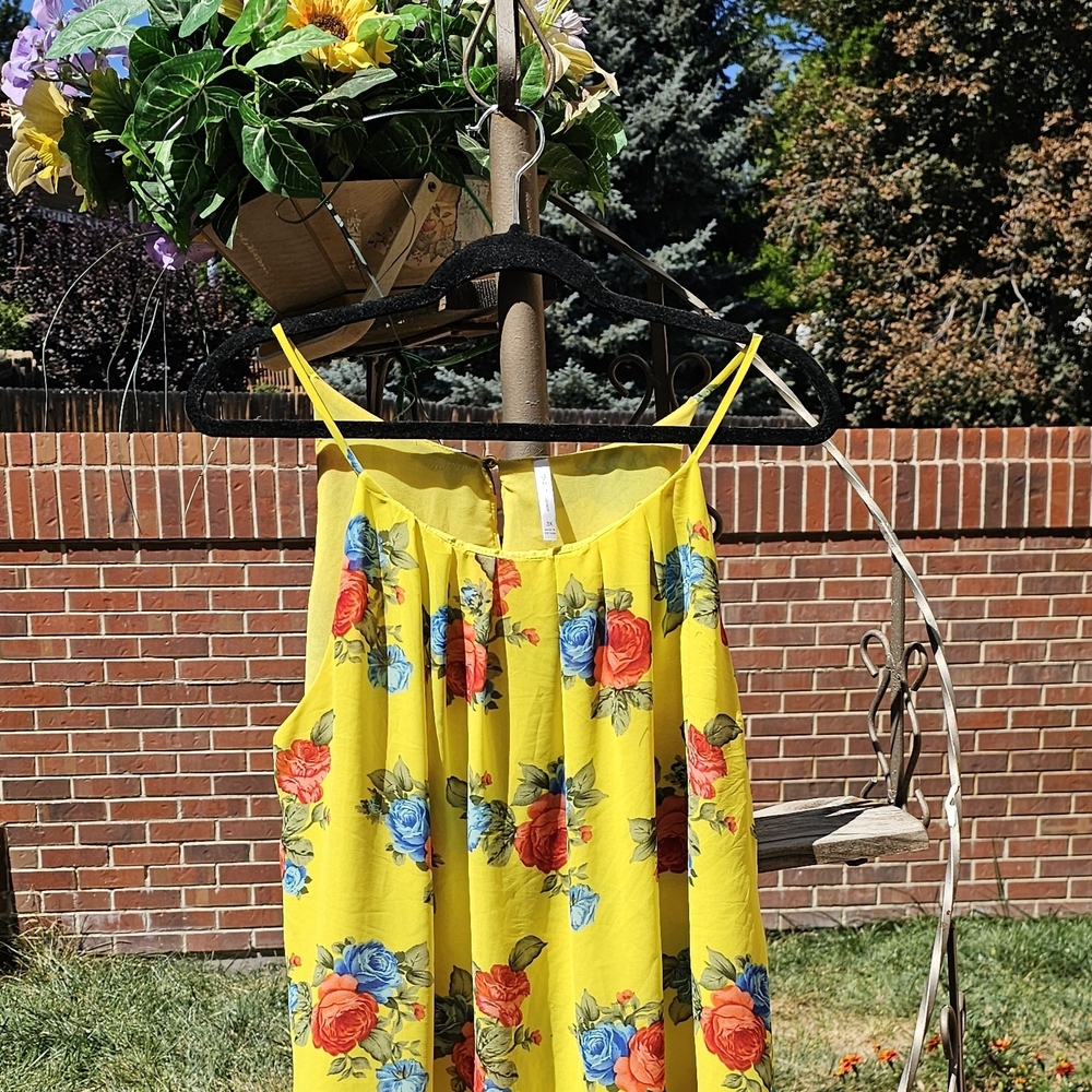 DNA Couture Yellow Floral Tank Top